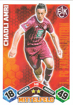 Chadli Amri 1. FC Kaiserslautern 2010/11 Topps MA Bundesliga #140